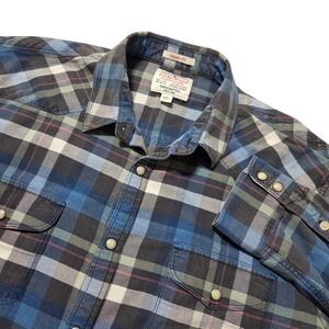 Lucky Brand‎ Men's Classic Fit Plaid Pearl Snap Western Shirt Long Sleeve Size L